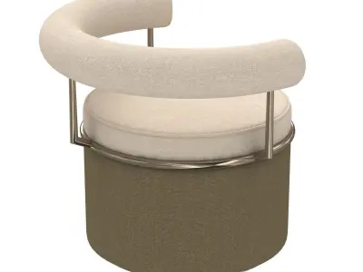 Custom round chair 60s style 3D model