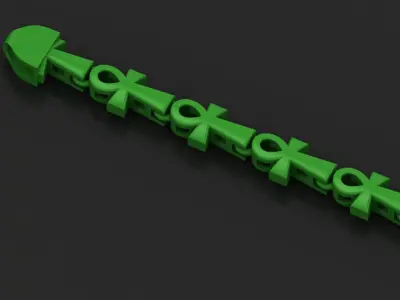 7MM Top-Selling Ankh Cross Bracelet 3D Model 3D print model