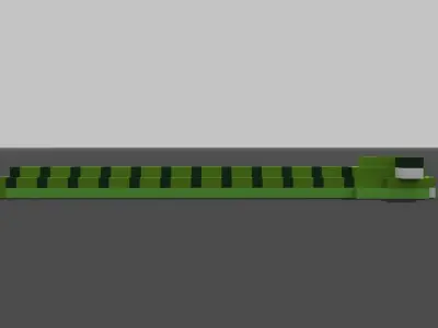 Voxel Snake character for Unity or Animation Low-poly 3D model
