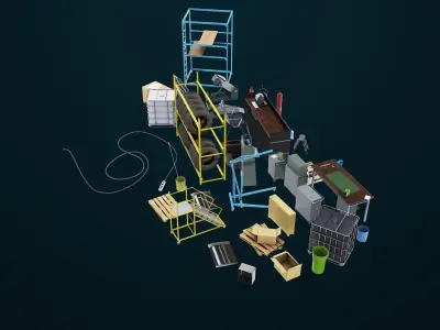 Workshop Tools Pack All PBR Unity UE Textures model Low-poly 3D model