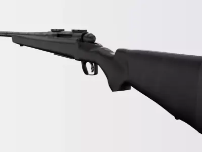 Bolt-Action Hunting Rifle Realistic 3D Model Game Ready Low-poly 3D model