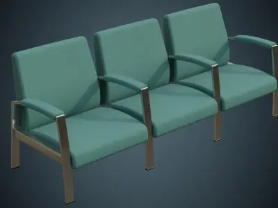 Waiting Chair 1A Low-poly 3D model