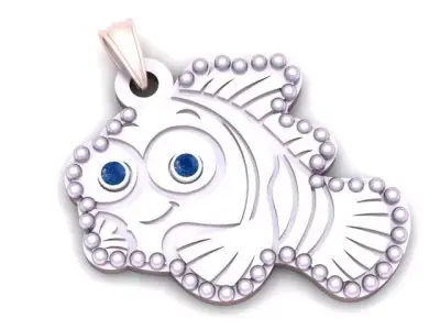 FISH GOLD PENDANT 3D PRINTABLE MODEL 3D print model