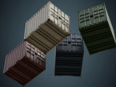 Cargo Container 5B Low-poly 3D model