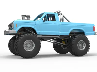 Vintage Monster Truck Scale 1 to 25 3D print model purchase