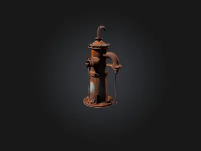 Rusted Water Pump Low-poly 3D model