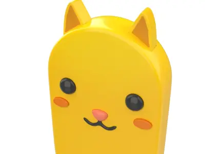 Cartoon Cat Ice Cream Cute Low-poly 3D model