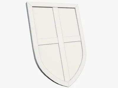 Wooden shield Low-poly 3D model shop