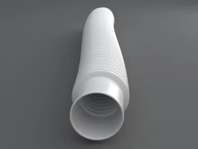 Hog Oval Corrugated Hose 01 White 3D model