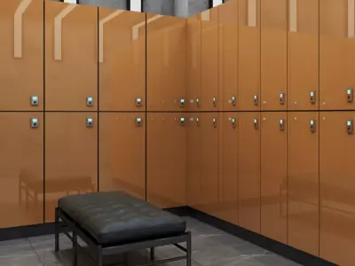Modern Gym Locker Room Low-poly 3D model purchase