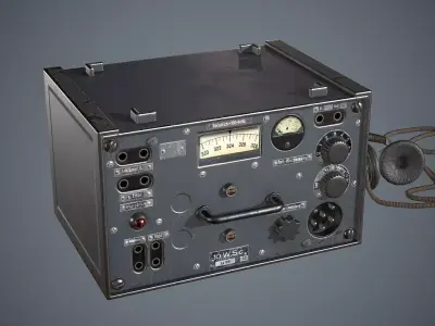 Radiostation WW2 Low-poly 3D model