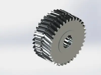 Cylindrical gear teeth with arrow Free 3D model