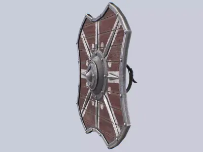 Viking shield Low-poly 3D model 7