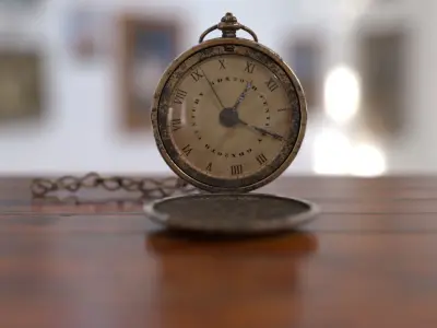 old pocket watch 3D model purchase