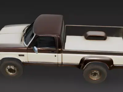 Realistic 1990s Rural Dually Work Truck 3D Model Low-poly 3D model
