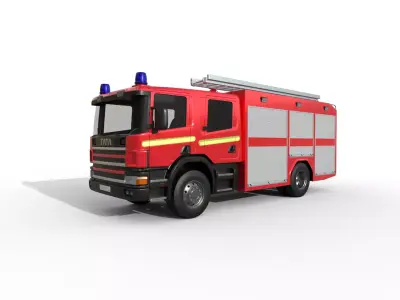 Fire Vehicle Low-poly 3D model