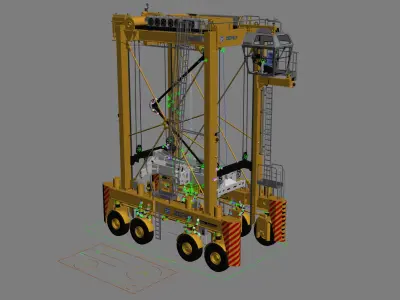 Straddle Carrier Generic Rigged 3D model
