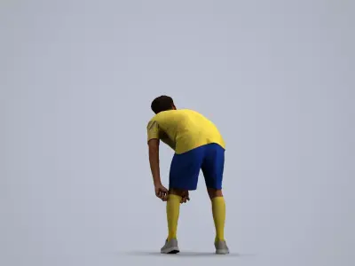 00467Xavier011 - Adult Caucasian man crouching during exercise 3D model
