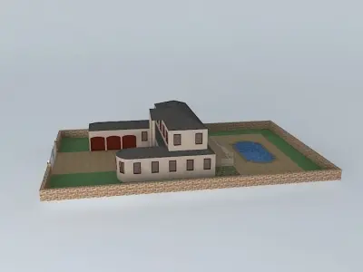 Antique Brick Mansion Free 3D model