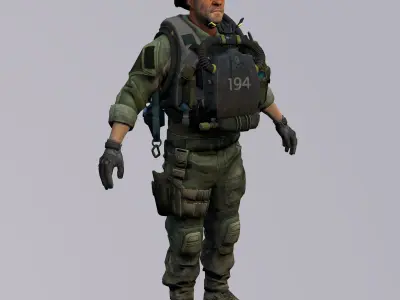 Agent from the game CSGO Lieutenant Kraiki 3D model