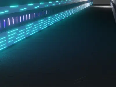 Sci-fi corridor 3D model 13
