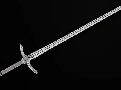 Realistic Basic Sword  Low-poly 3D model