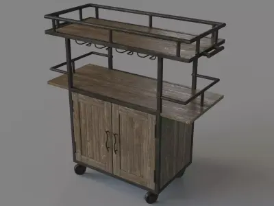 Belinger Bar Cart 3D model