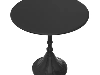 Russel Industrial Loft Iron Round Pedestal Dining Bistro Table 3D model