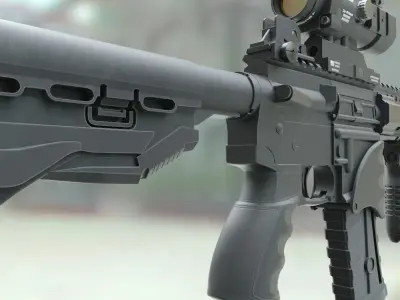 ar-15 ar - rifle with scope 3D model