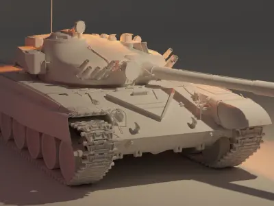 T-72M1 low poly Low-poly 3D model