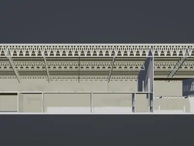 Warehouse in section cut 3D model purchase