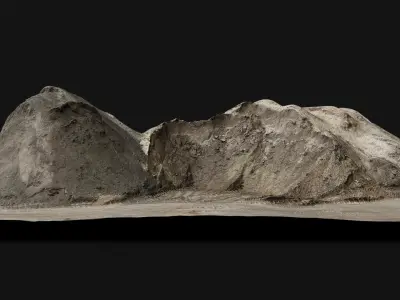 construction-site terrain sand piles pt2 photogrammetry Low-poly 3D model