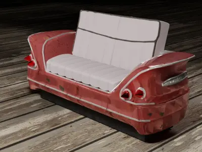 Sofa with vehicle built up 3D model