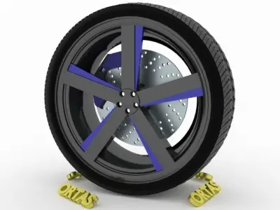 ORTAS CAR WHEEL RIM 115 GAME READY WHEEL RIM TIRE 3D model