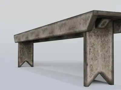 Old Wooden Vintage Bench Free low-poly 3D model