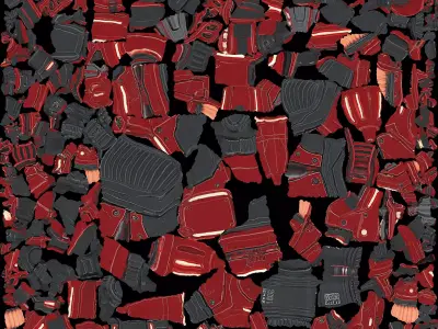 Red Sci Fi Rifle 3D model purchase