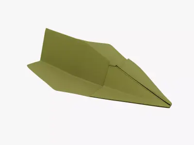 Paper Plane Olive Low-poly 3D model