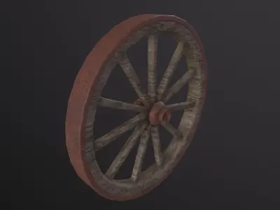 Wagon Wheel 3D Model Low-poly 3D model