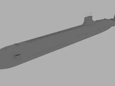 submarine low poly model Free 3D print model