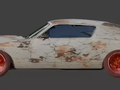 Demonic Heavy-Rust Haunted Muscle Car 3D Model Low-poly 3D model
