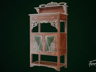Art Nouveau Cabinet Low-poly 3D model