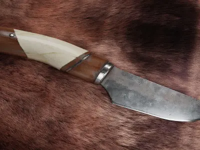 Viking Style Knife Low-poly 3D model