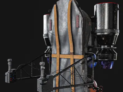 Jetpack spacecraft with cargo Low-poly 3D model