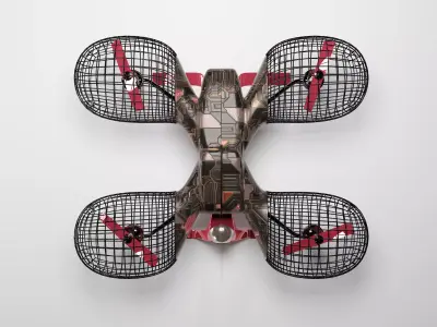 Drone futuristic hovercraft Low-poly 3D model