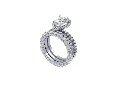 Pear Ring and Wedding band 3D print model purchase