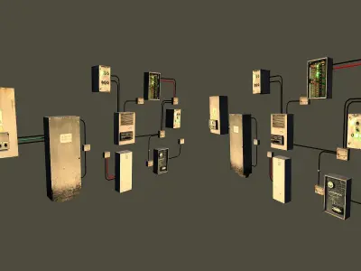 Free Game Ready Fusebox Collection - Clean and Rusty Free low-poly 3D model