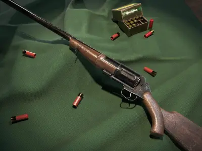 Shotgun MC-255 Low-poly 3D model