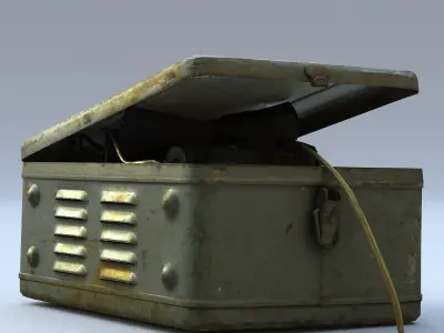 Welding Low Poly old metal box Low-poly 3D model