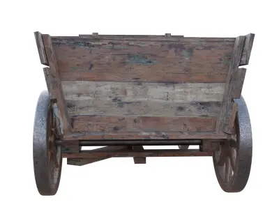wooden cart Low-poly 3D model by 3DdaysStudio from CGTrader (Low-poly)