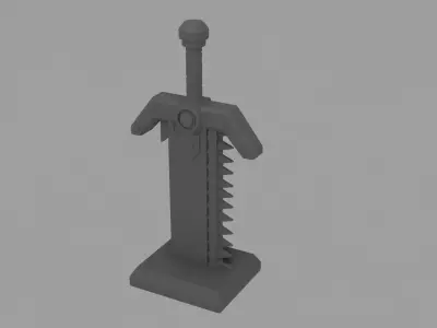 Gothic Future Saw Blade Sword High Detail Cosplay Miniature Prop 3D print model